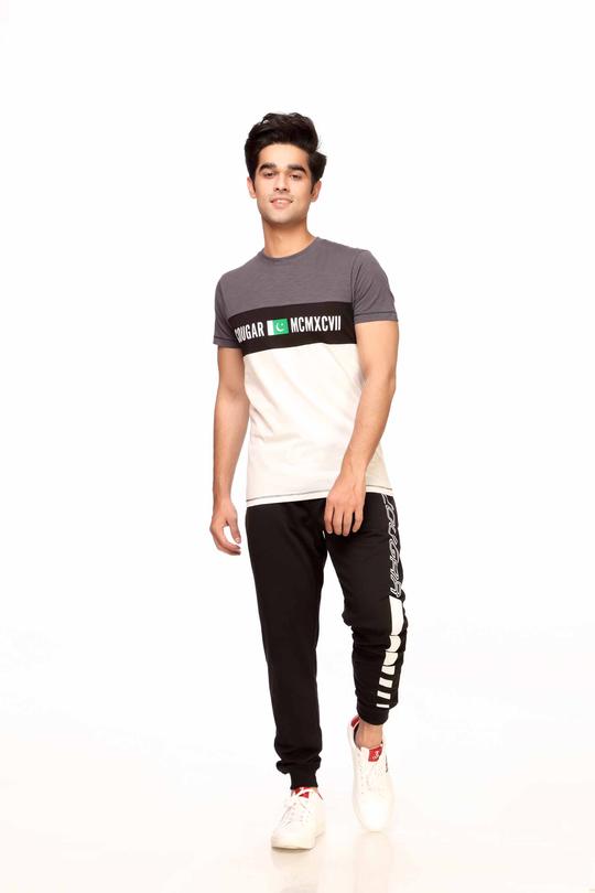 Double Colored Tee With Pakistan Flag